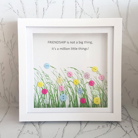 Charming Friendship Button Art Frame - Celebrate Connection with Style