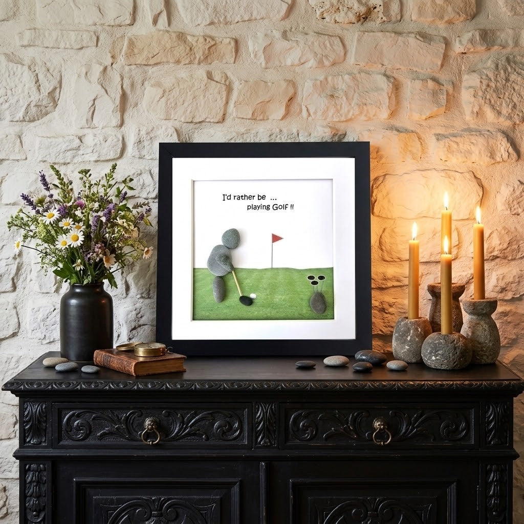 Golfing Pebble Art – Handmade Christmas Gift