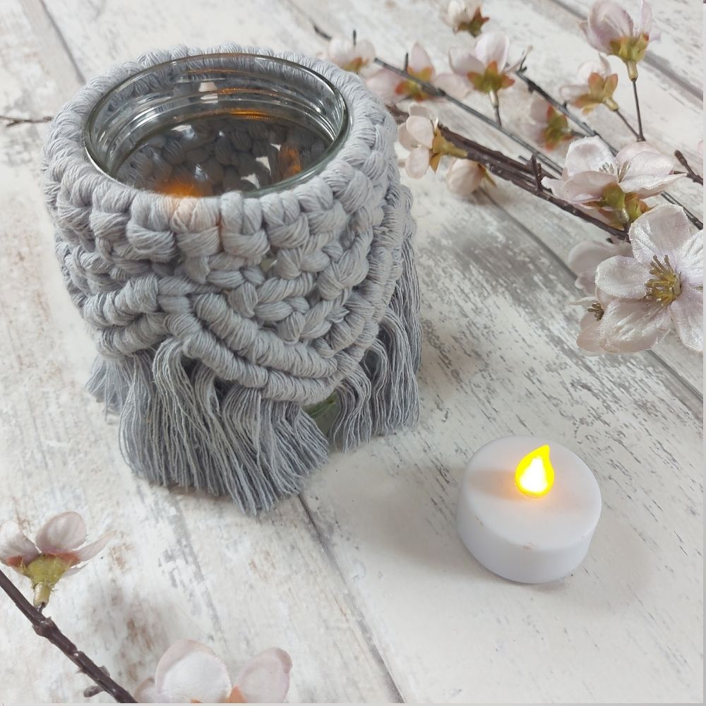 Handmade Macrame Tea Light Holders – Boho Decor