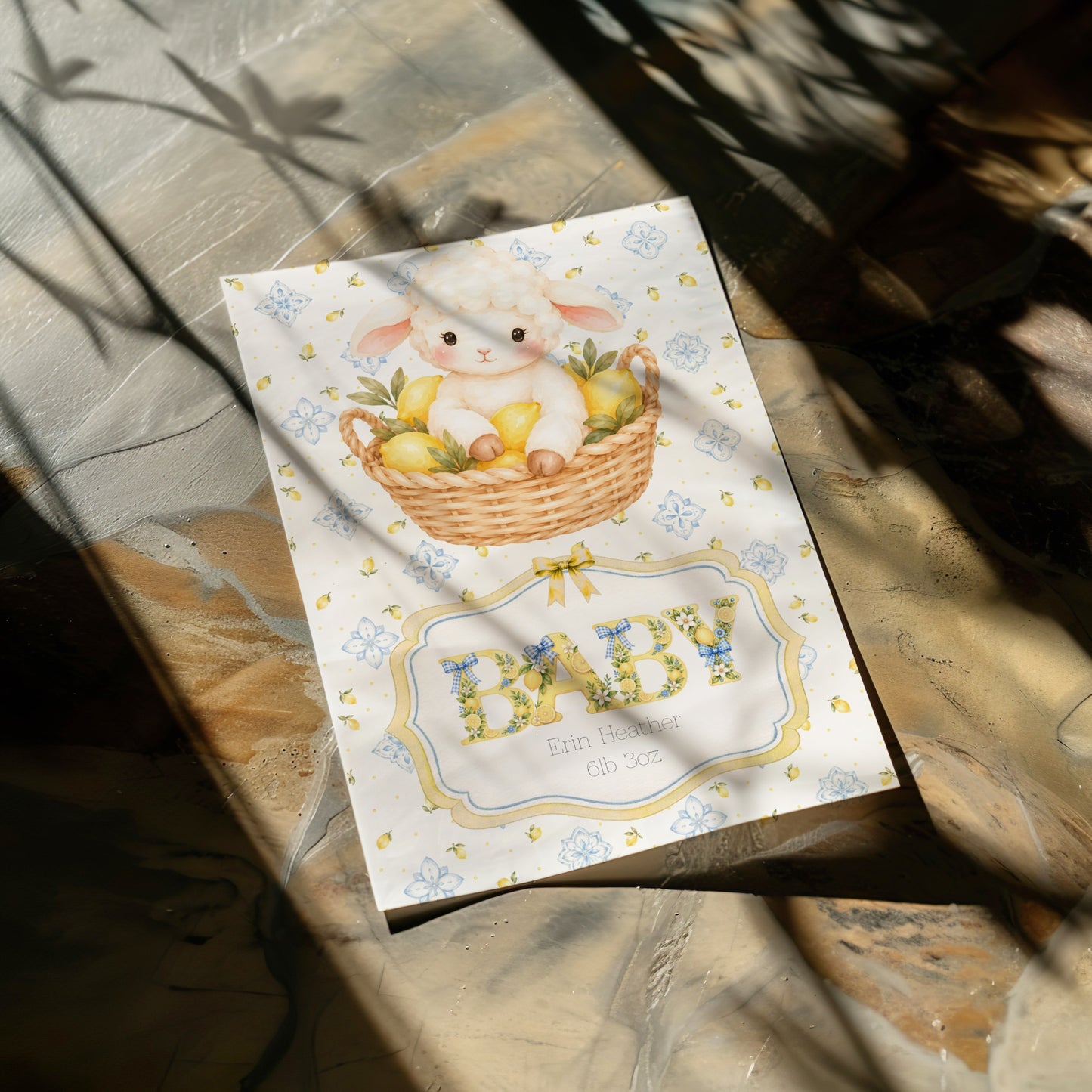 Unisex Little Lamb Baby Card - A Sweet Welcome for The New Arrival