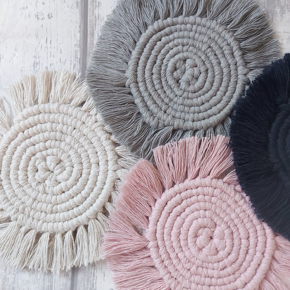 Custom Macrame Coasters – Handmade Boho Drink Mats
