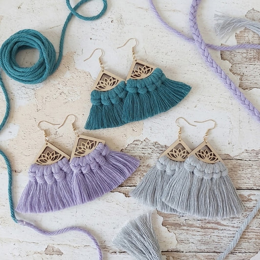 Handmade Macrame Earrings – Boho Statement Jewellery