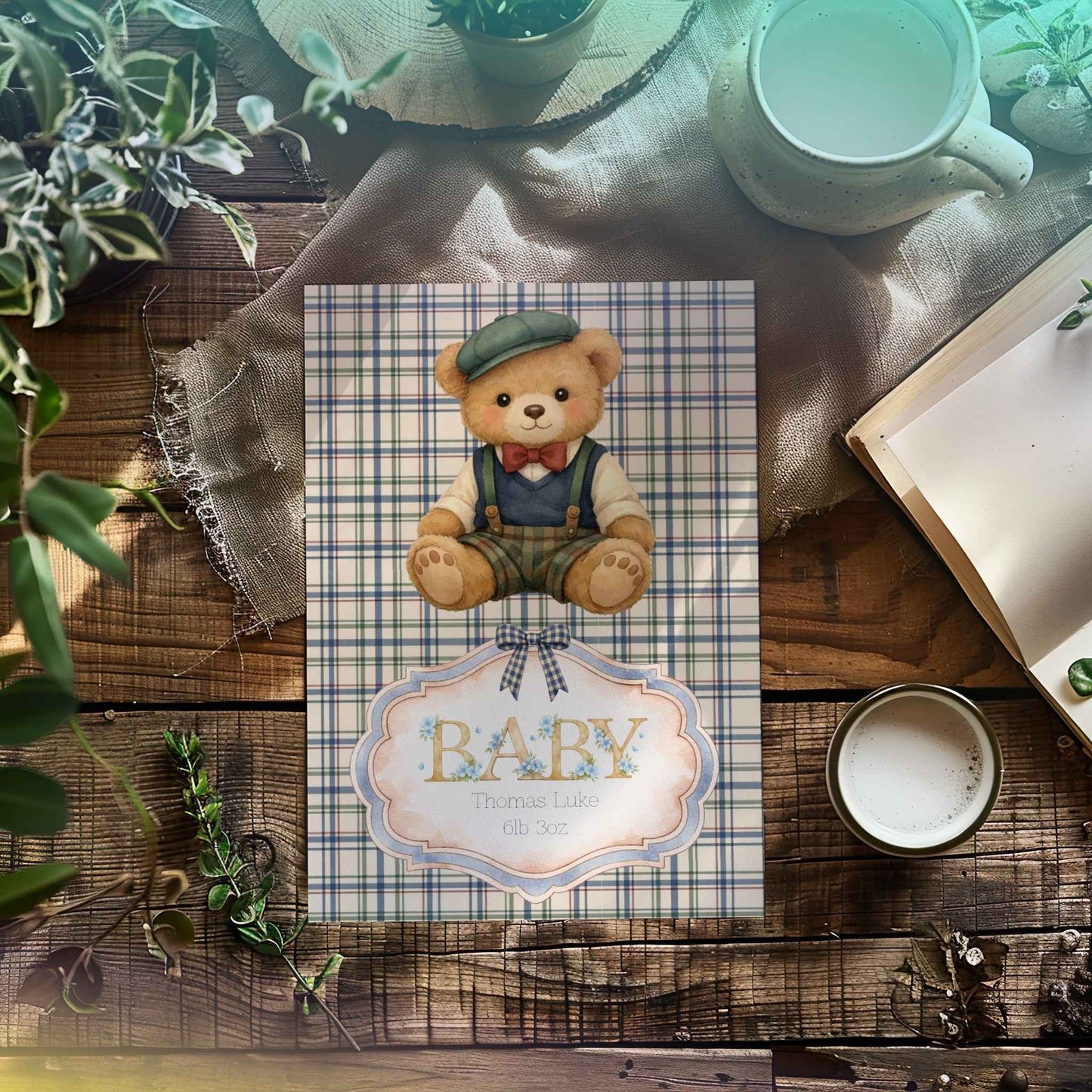Personalised New Baby Boy Card - Celebrate His Arrival with Love