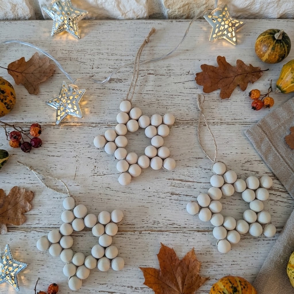 Handmade Beaded Star Decorations – Festive Ornaments