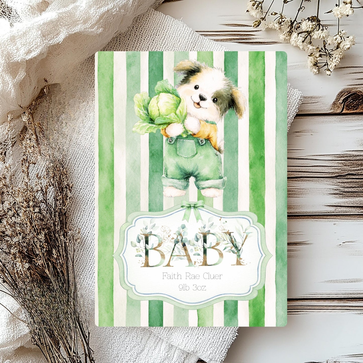 Adorable Unisex Newborn Puppy Card - Sweet Newborn Card