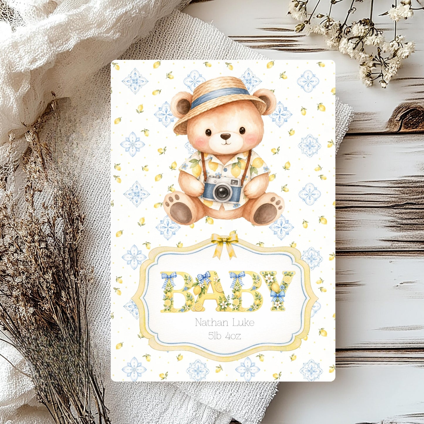 Bellissimo Baby - Italian-Inspired Newborn Greeting Card
