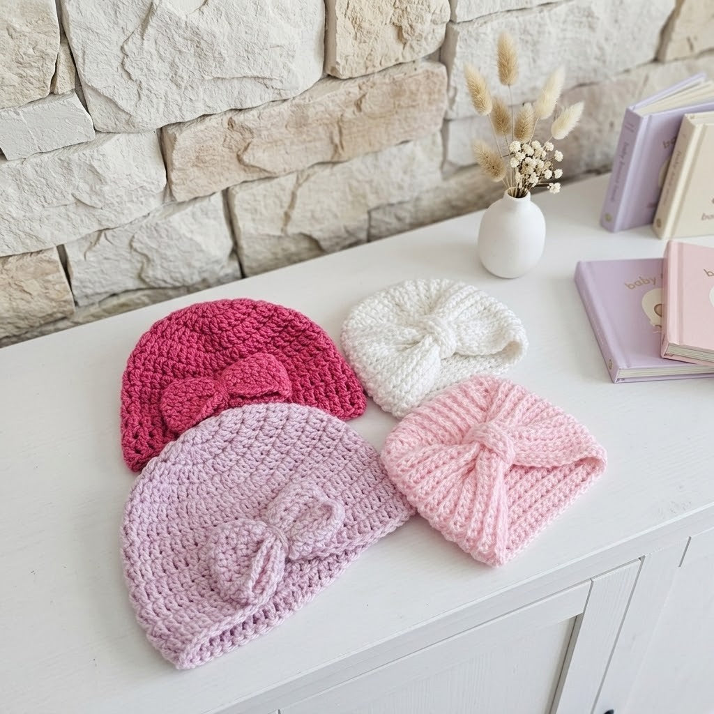 Knitted Handmade Baby Hats – Soft Newborn Beanies