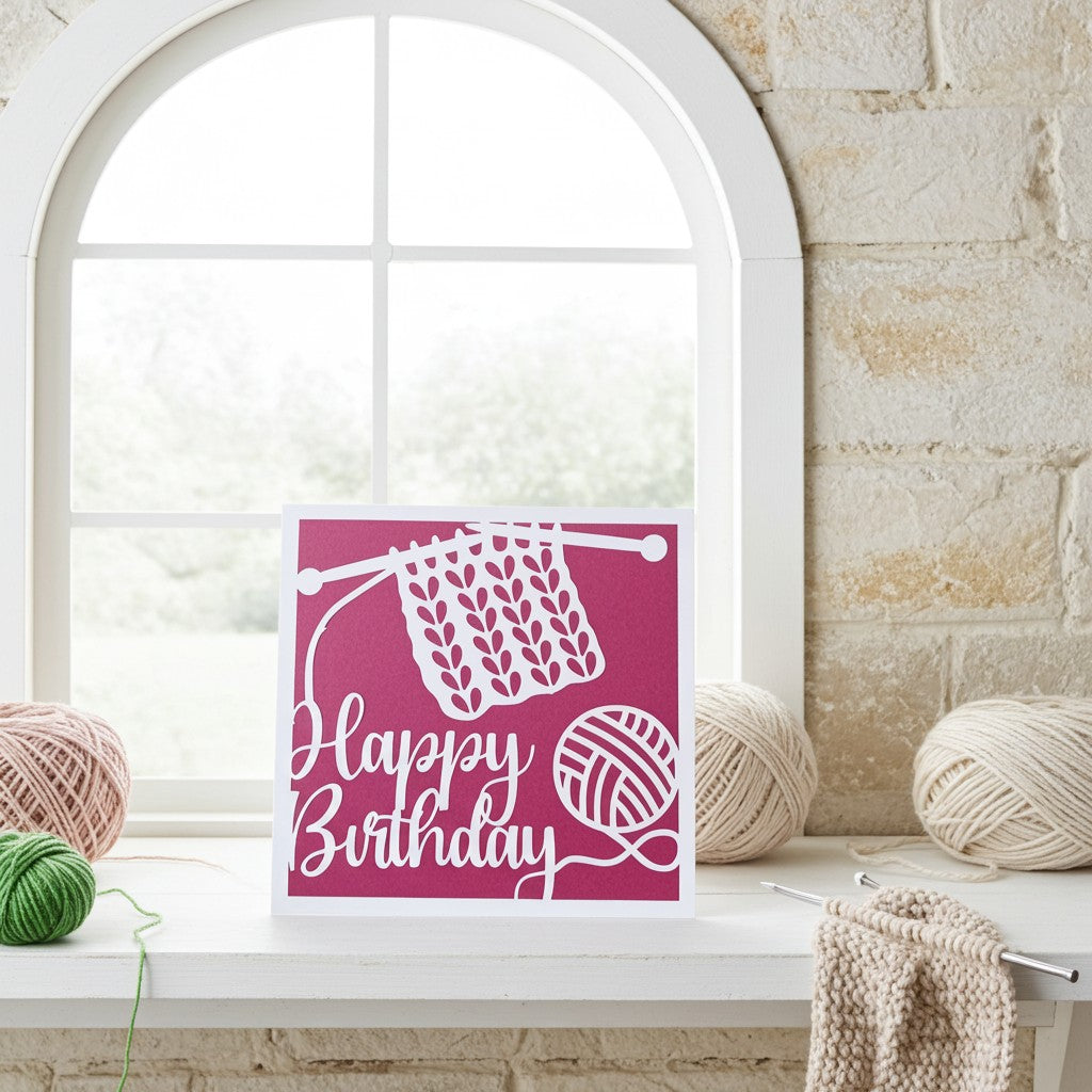 Personalised Knitting Card - Unique Designs for Crafters & Yarn Enthusiasts