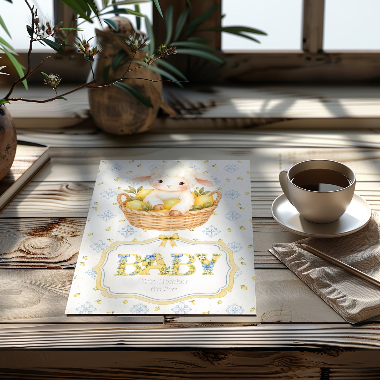 Unisex Little Lamb Baby Card - A Sweet Welcome for The New Arrival