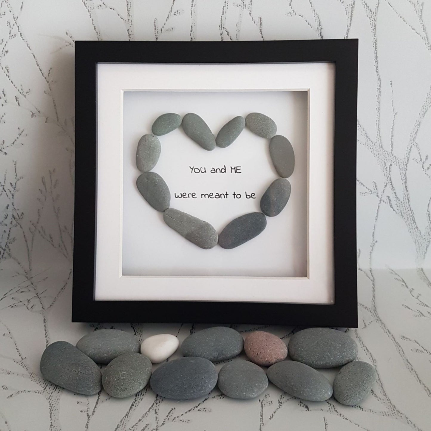 Personalised Heart Pebble Frame – Handmade Keepsake for Love