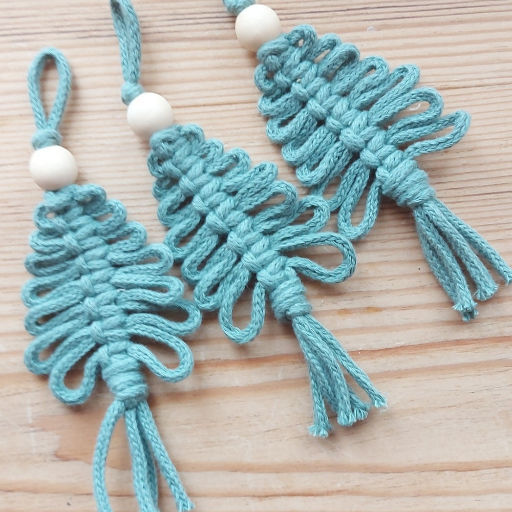 Macrame Christmas Tree Decorations – Handmade Festive Ornaments Set
