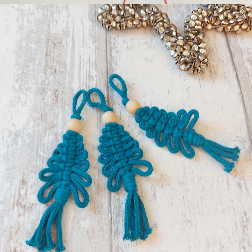 Macrame Christmas Tree Decorations – Handmade Festive Ornaments Set
