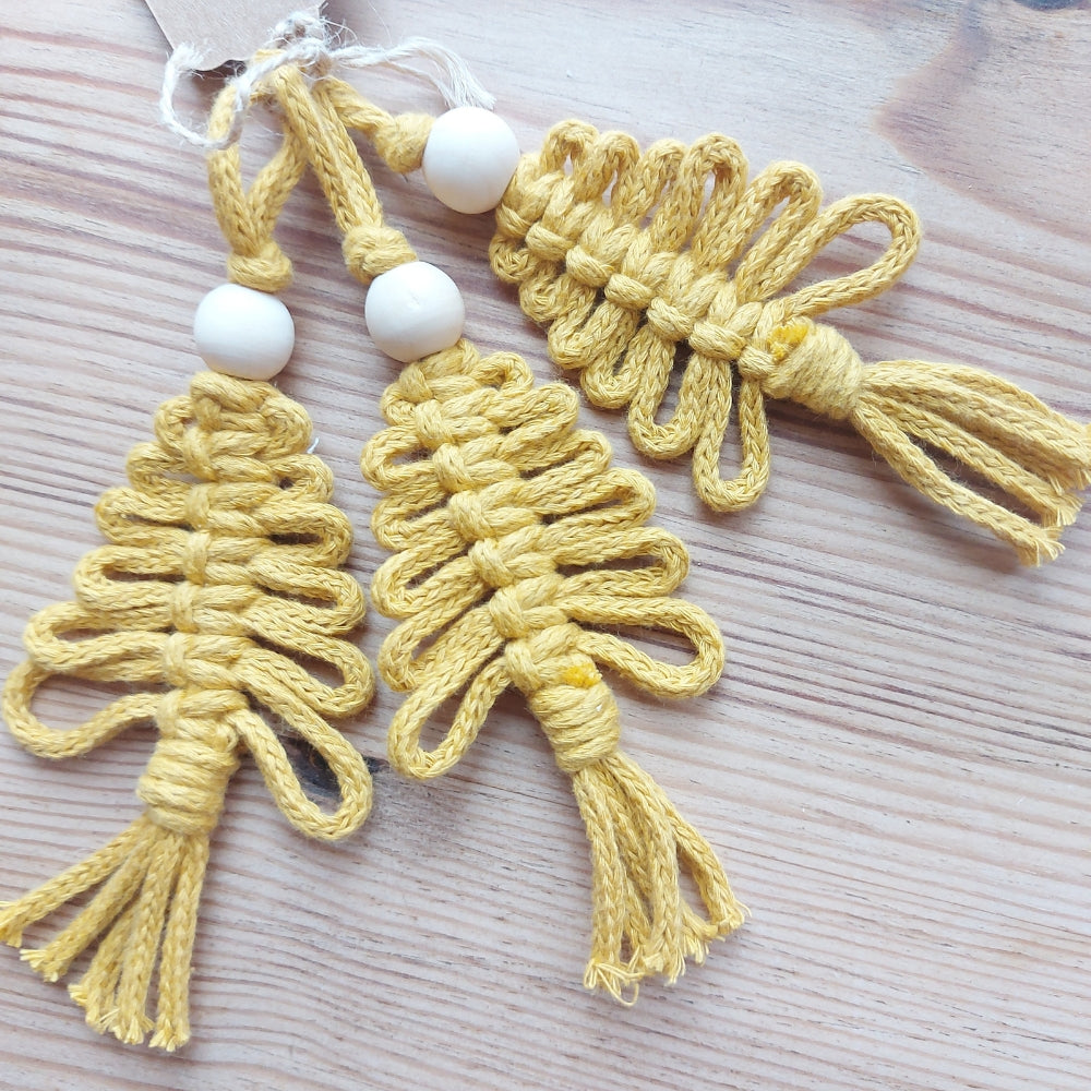 Macrame Christmas Tree Decorations – Handmade Festive Ornaments Set