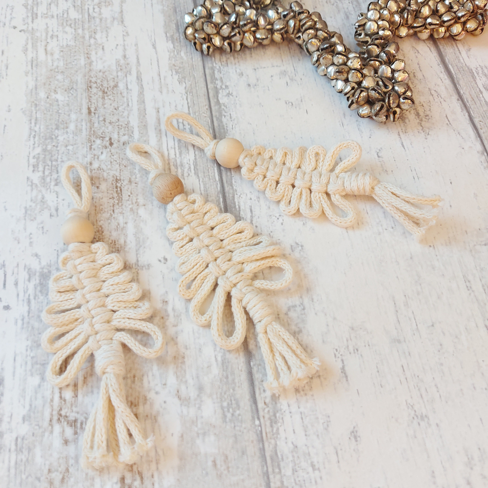 Macrame Christmas Tree Decorations – Handmade Festive Ornaments Set