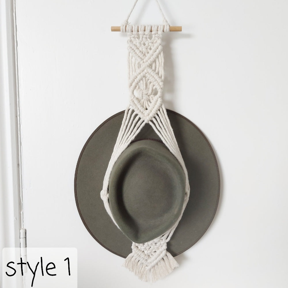 Custom Macrame Hat Holder – Handmade Boho Wall Hanger