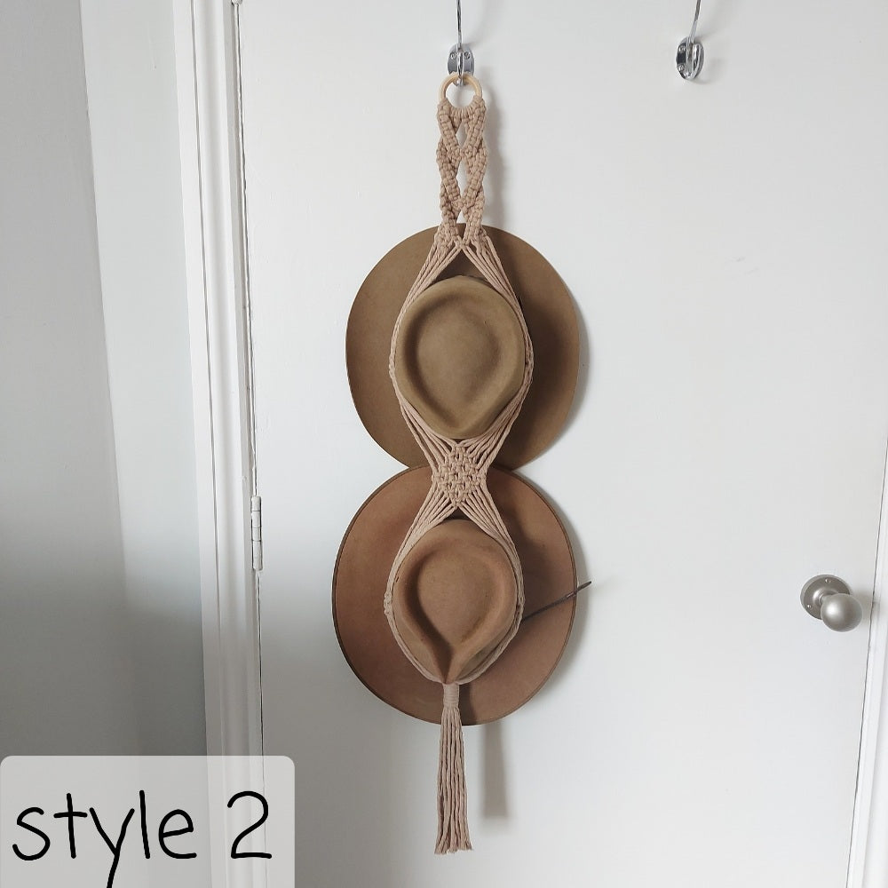 Custom Macrame Hat Holder – Handmade Boho Wall Hanger