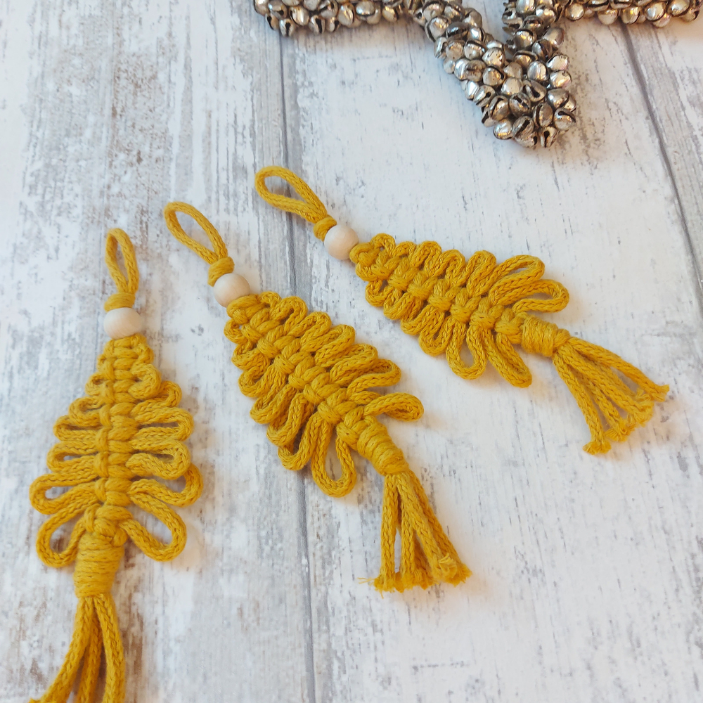 Macrame Christmas Tree Decorations – Handmade Festive Ornaments Set