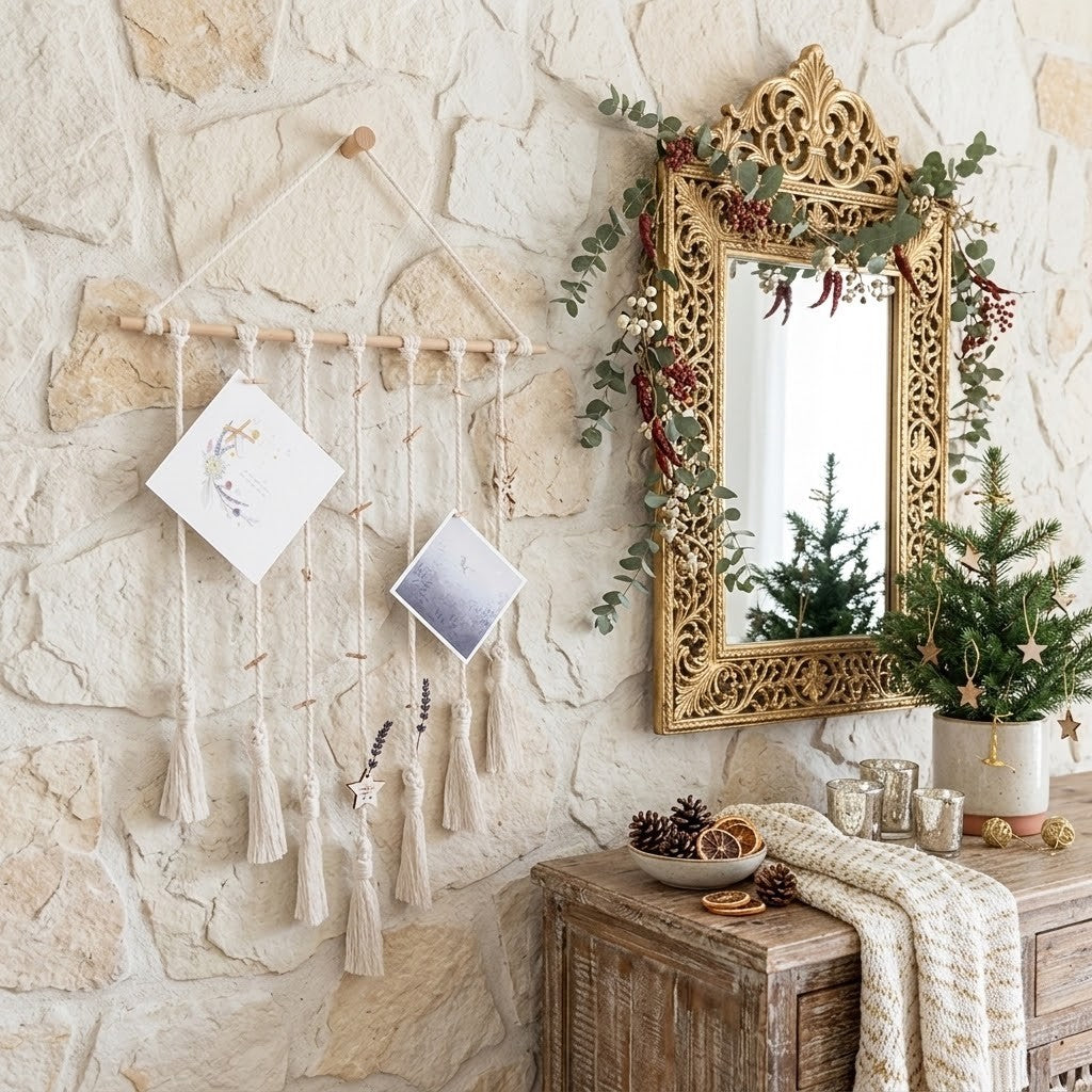 Handmade Macrame Photo Hanger – Christmas Gift