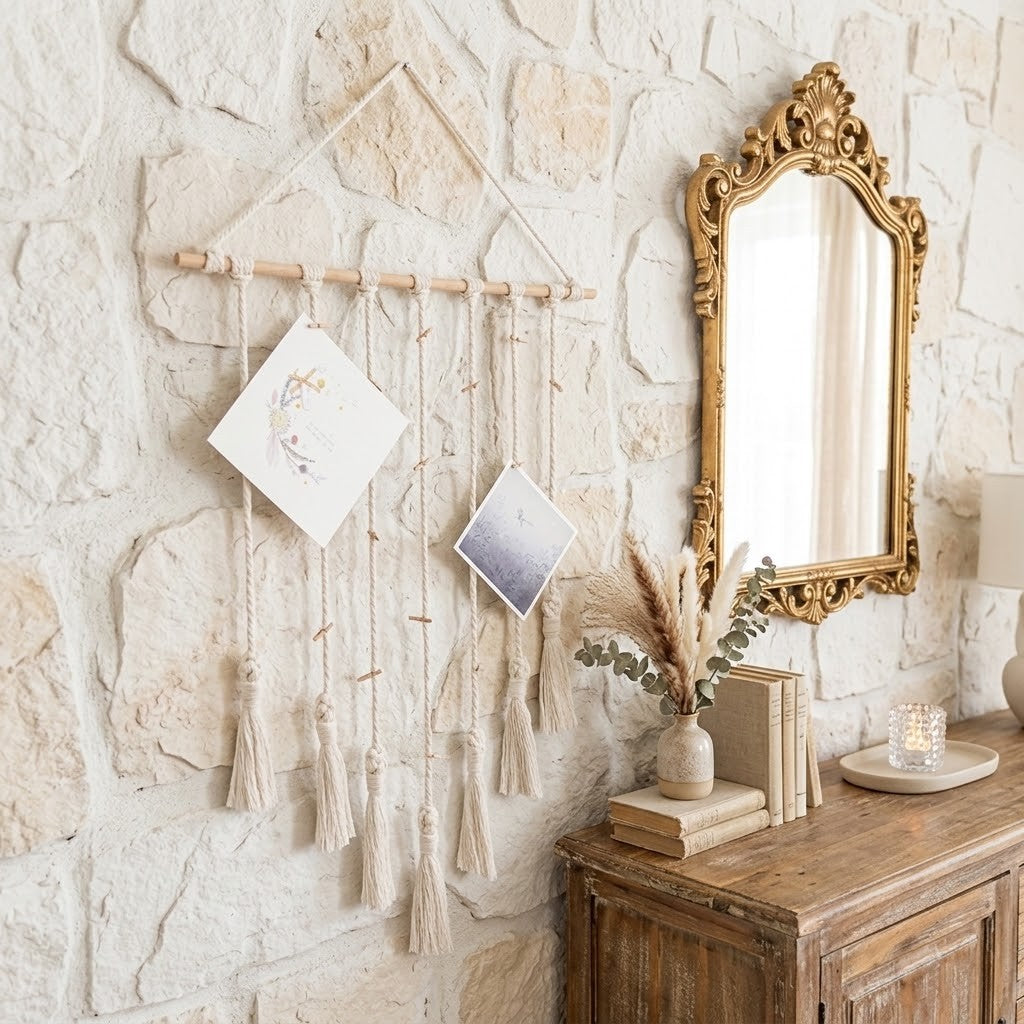 Handmade Macrame Photo Hanger – Christmas Gift