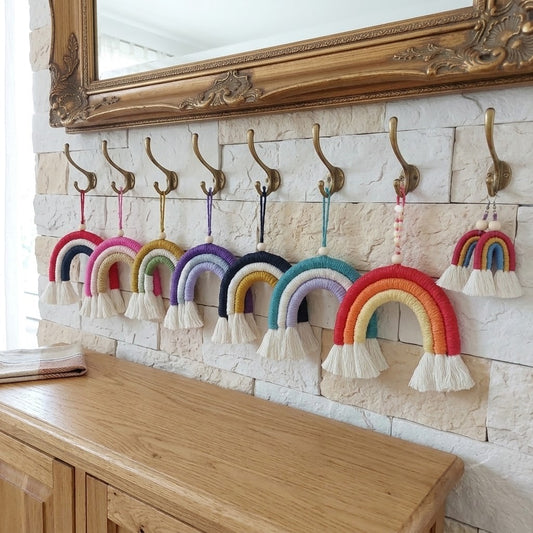 Macrame Rainbow Wall Hanging – Colourful Boho Decor