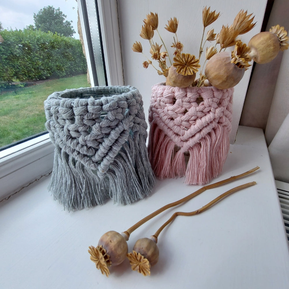 Handmade Macrame Tea Light Holders – Boho Decor