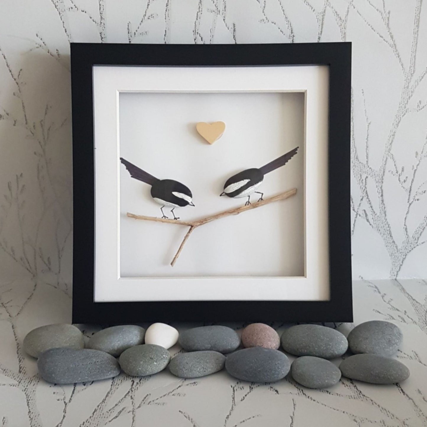 Stunning Magpie Pebble Art - A Unique Gift for Birdwatchers