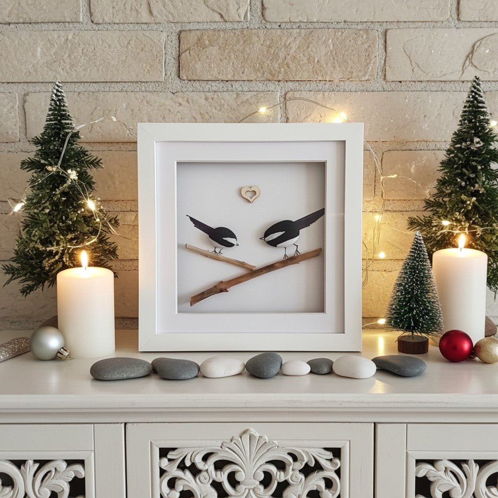 Elegant Magpie Pebble Art - The Ideal Christmas Gift for Bird Lovers