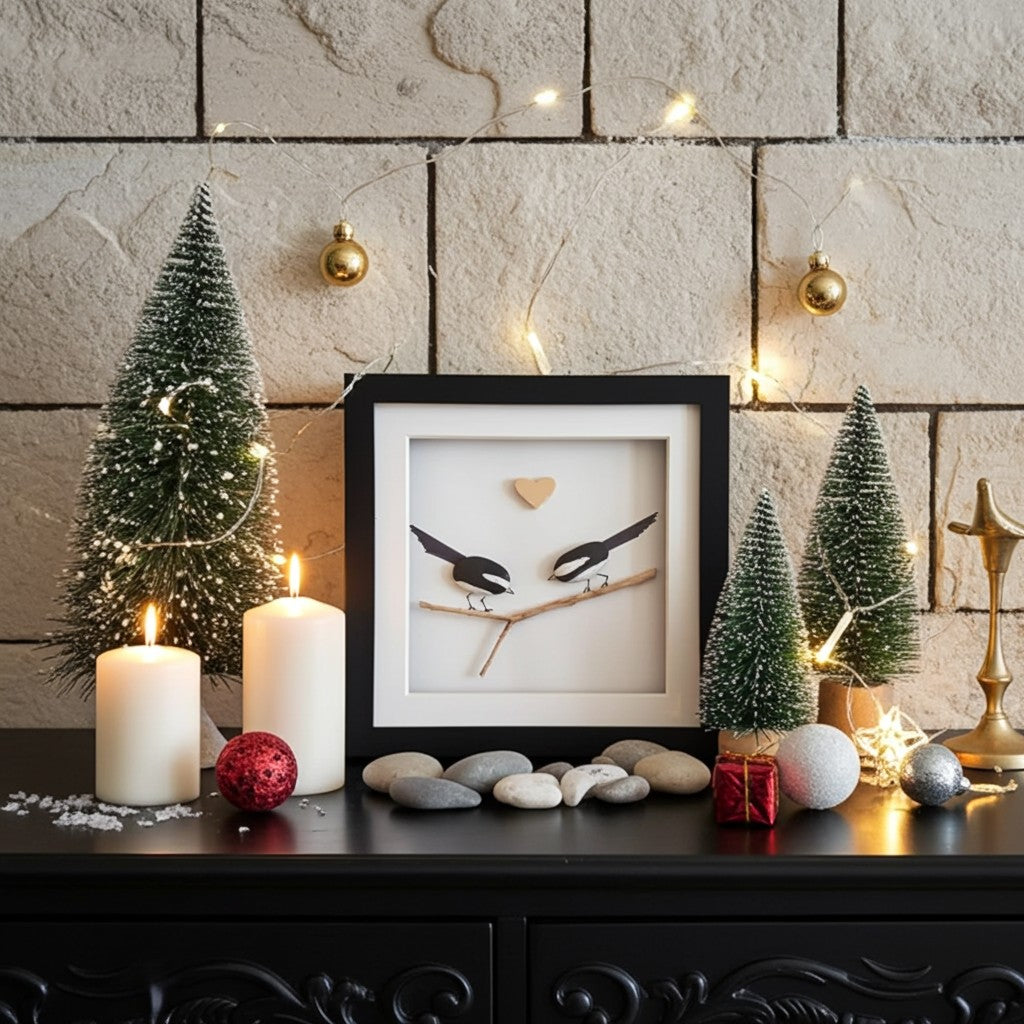 Elegant Magpie Pebble Art - The Ideal Christmas Gift for Bird Lovers