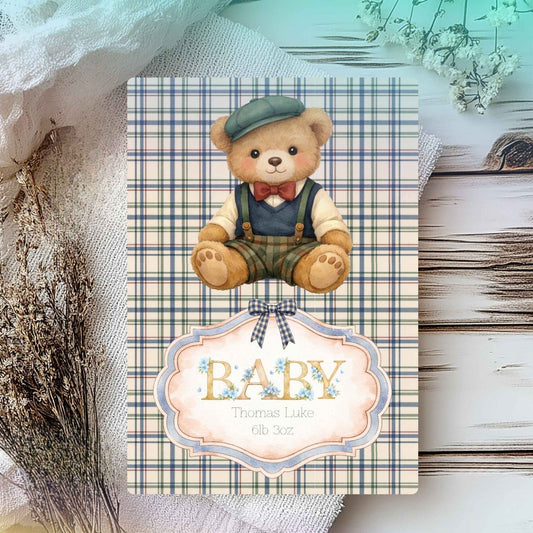 Personalised New Baby Boy Card - Celebrate His Arrival with Love