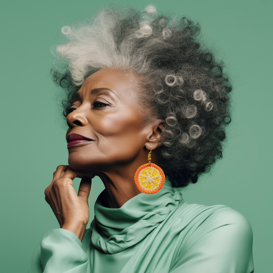 orange fruit slice earrings