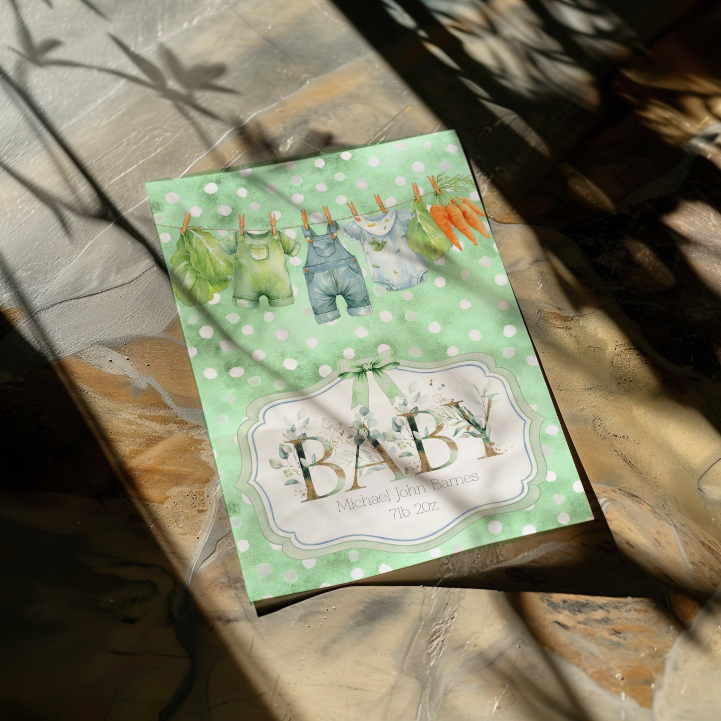 Homegrown Personalised Newborn Baby Card - Sweet Celebrations