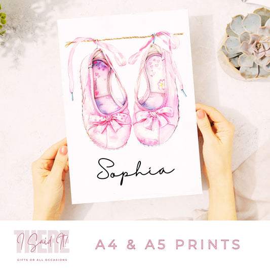 personalised ballet shoes print