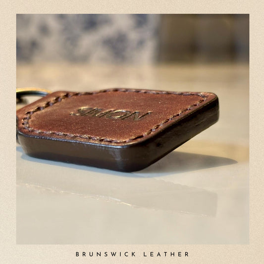 Personalised Brown Leather Key Fob