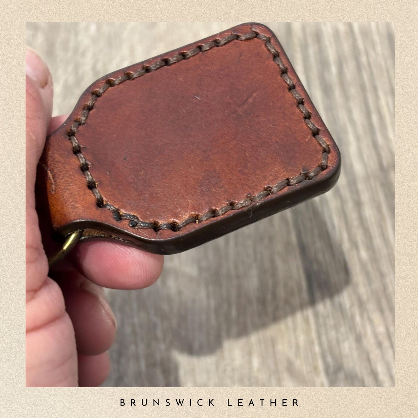 Personalised Brown Leather Key Fob