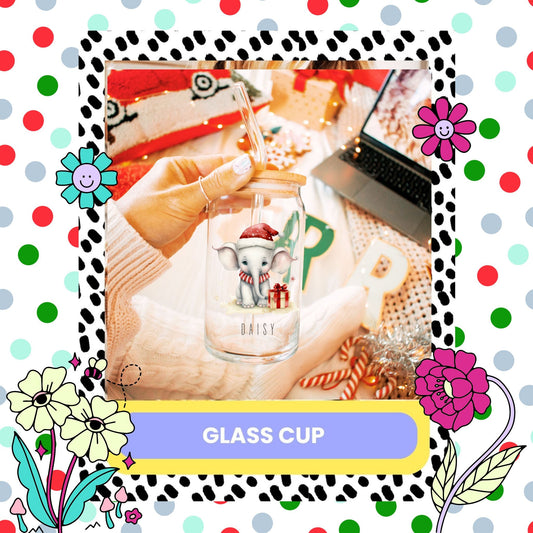 personalised elephant christmas libbey cup