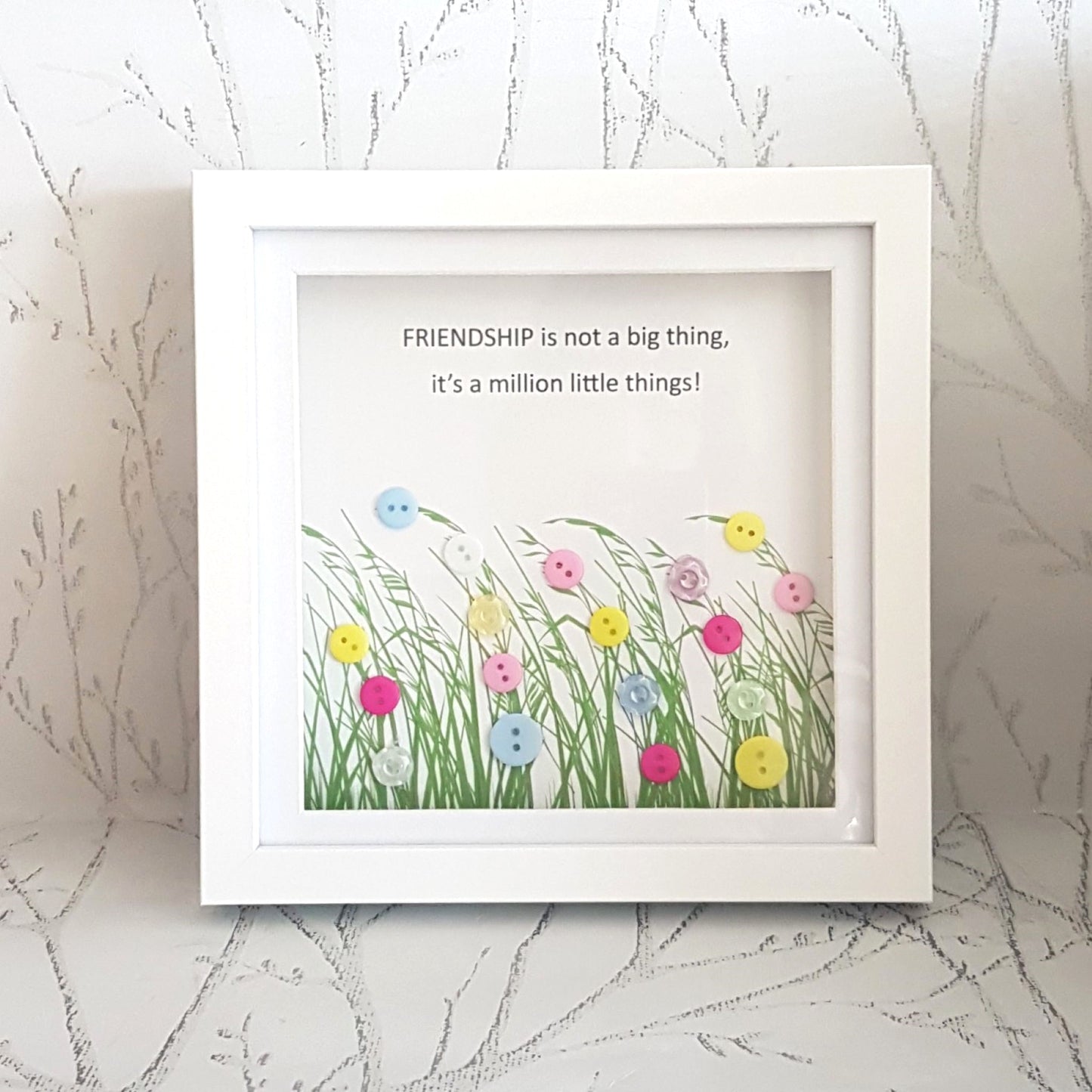 Charming Friendship Button Art Frame - Celebrate Connection with Style