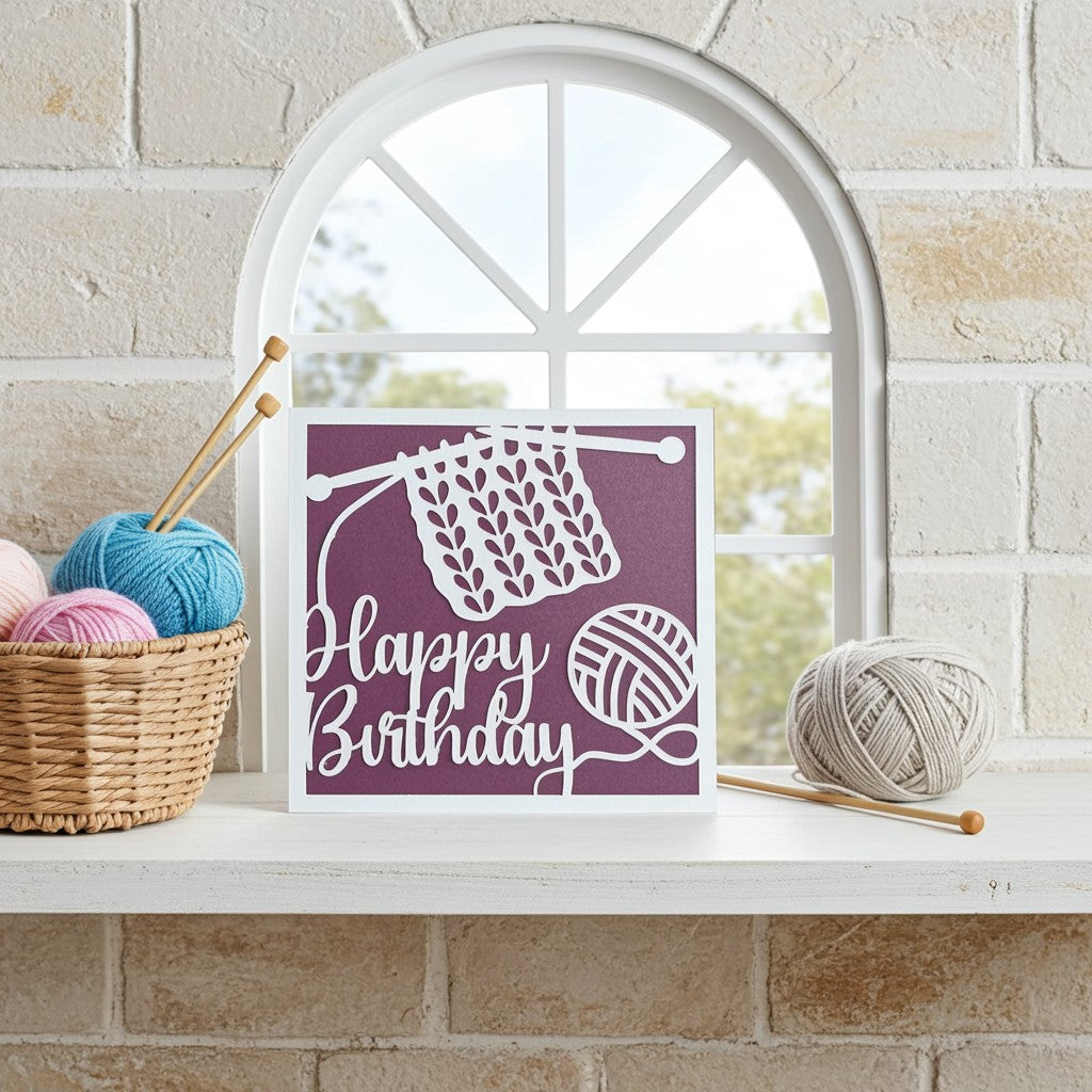 Personalised Knitting Card - Unique Designs for Crafters & Yarn Enthusiasts