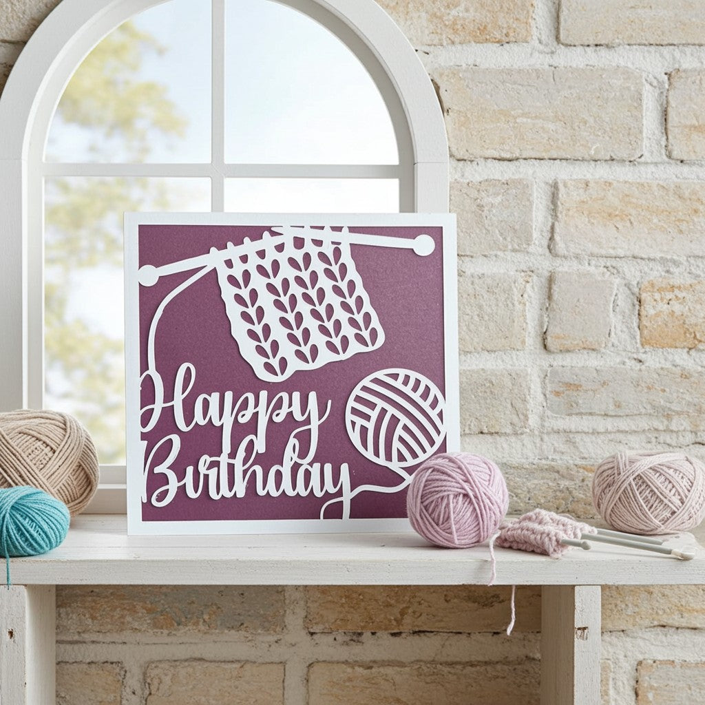 Personalised Knitting Card - Unique Designs for Crafters & Yarn Enthusiasts