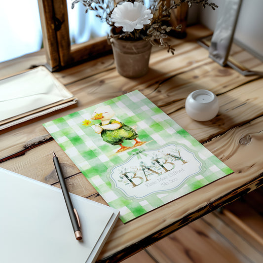 Personalised Duck Newborn Baby Card – A Charming Welcome