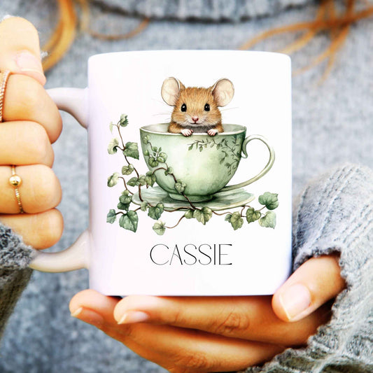 Personalised Mouse Mug – Custom Name Gift for Animal Lovers