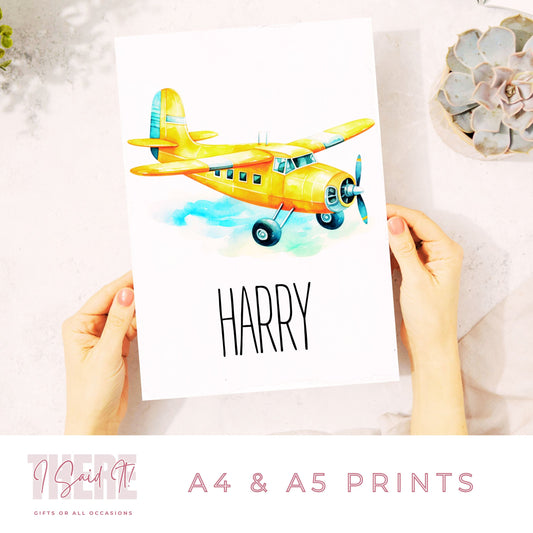 personalised plane print