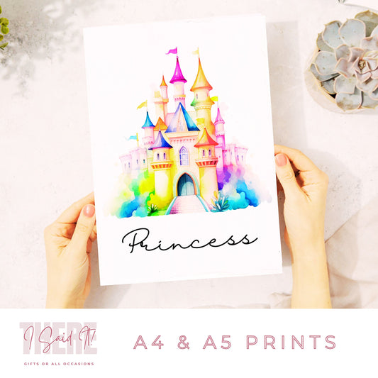 personalised princess castle print