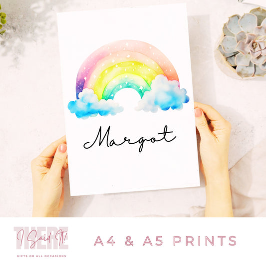 personalised rainbow print