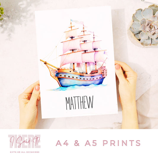 personalised ship print