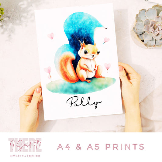 personalised squirrel print