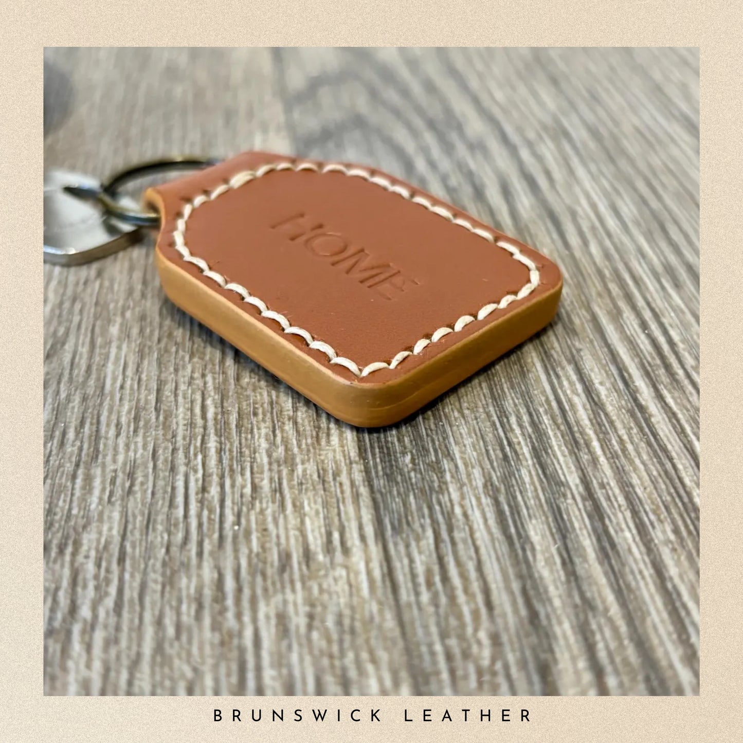 Personalised Tan Leather Key Fob