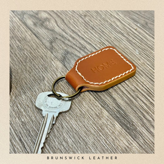 Personalised Tan Leather Key Fob
