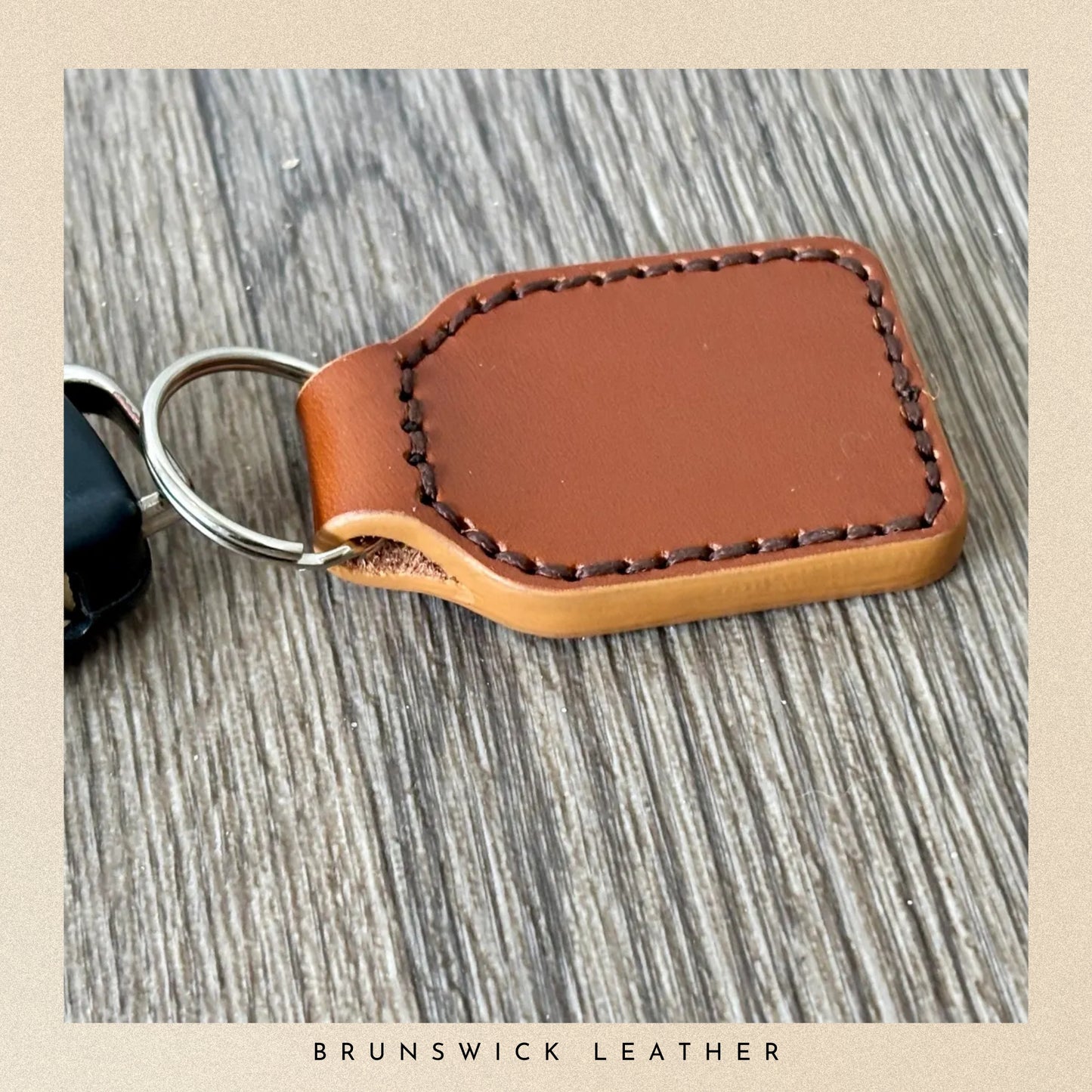 Personalised Tan Leather Key Fob