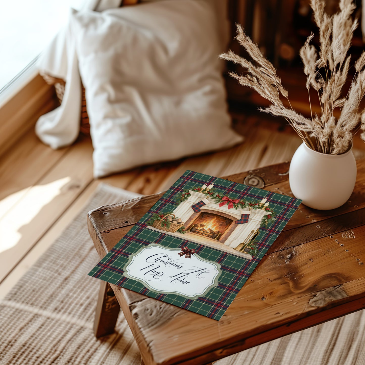 Personalised Tartan Christmas Card – Handmade Festive Greeting