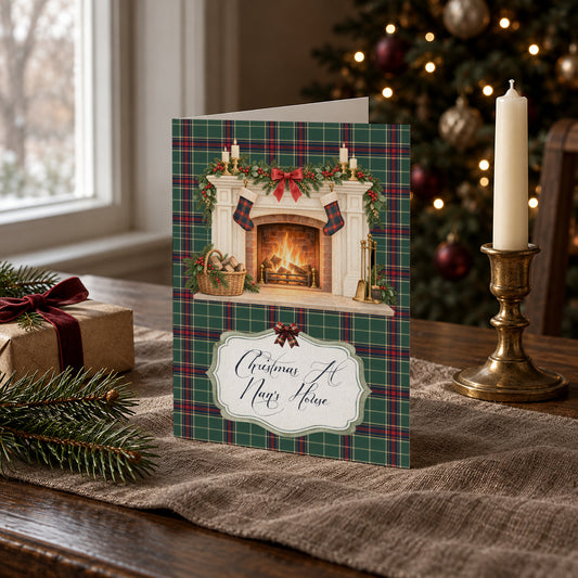 Personalised Tartan Christmas Card – Handmade Festive Greeting